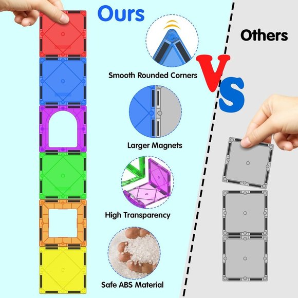 Kids Magnetic Tiles Building Blocks school Learning Kit Educational Toys - Picture 3 of 9